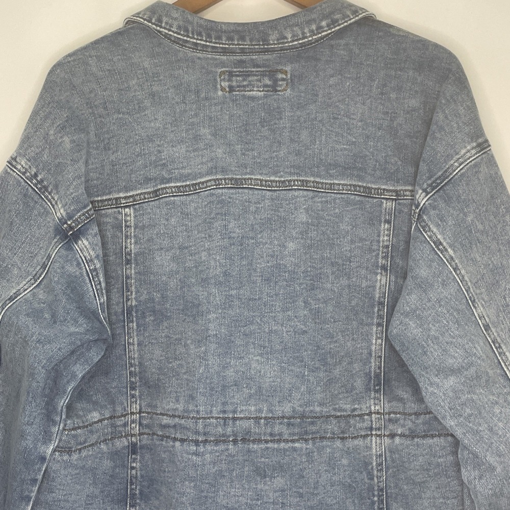 Womens Maurices Jean Denim Jacket Plus 0X Stretch Raw Hem Cowgirl Cinch Waist - Picture 10 of 16